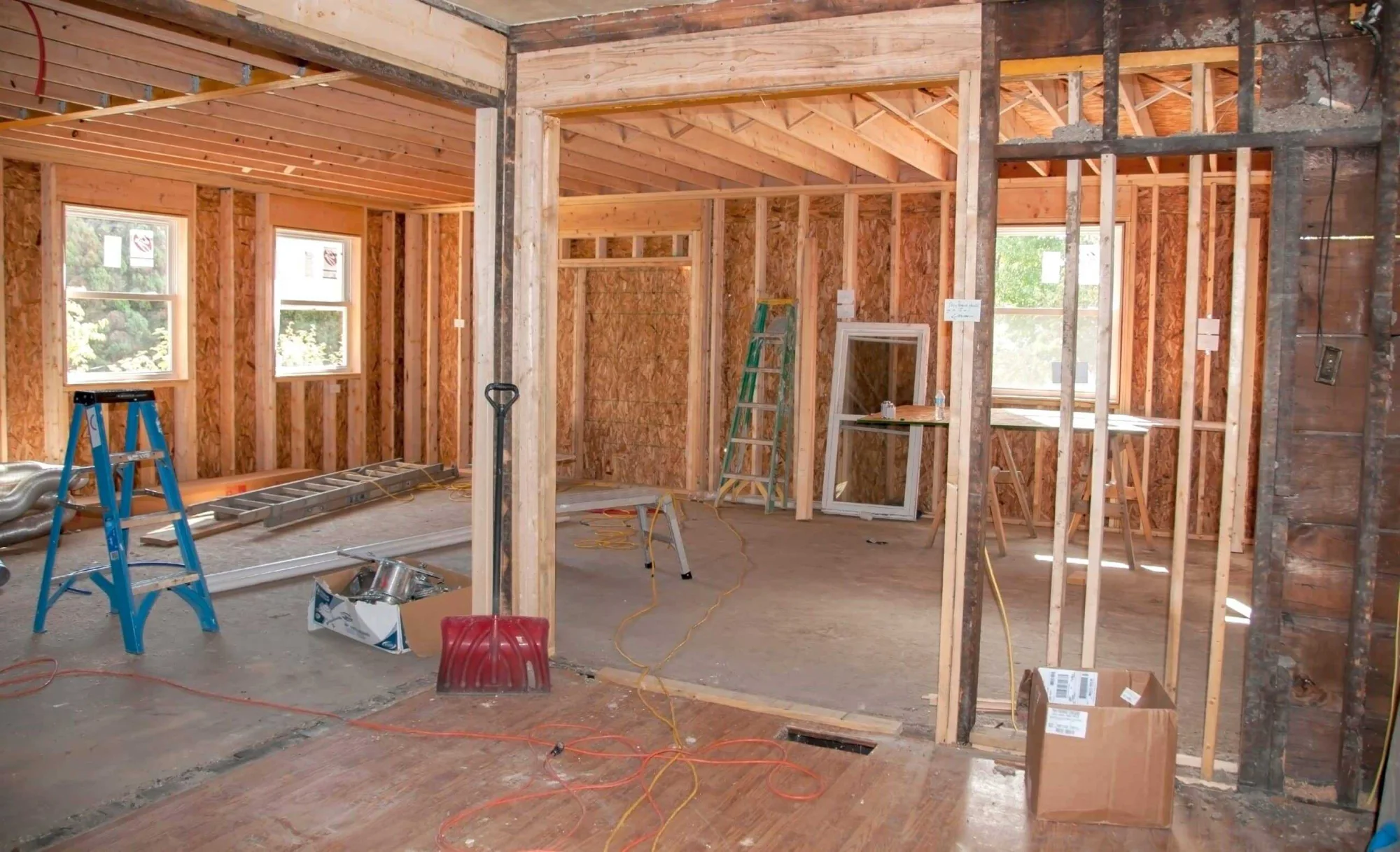 Interior framing on a renovation